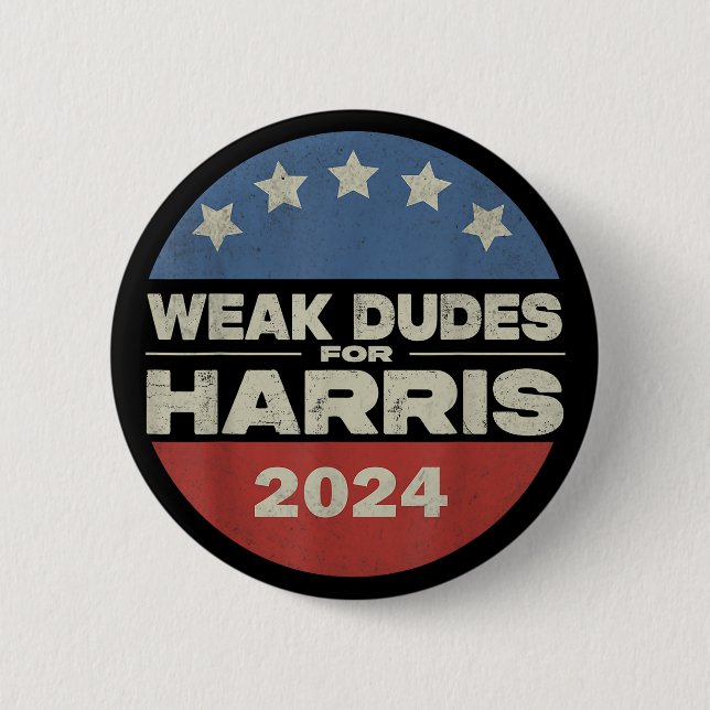 Weak Dudes For Harris 2024 Harris Waltz Campaign 6 Cm Round Badge (Front)