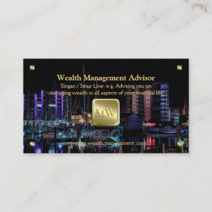 Wealth Advisor, Gold nameplate, Yachting Marina Business Card