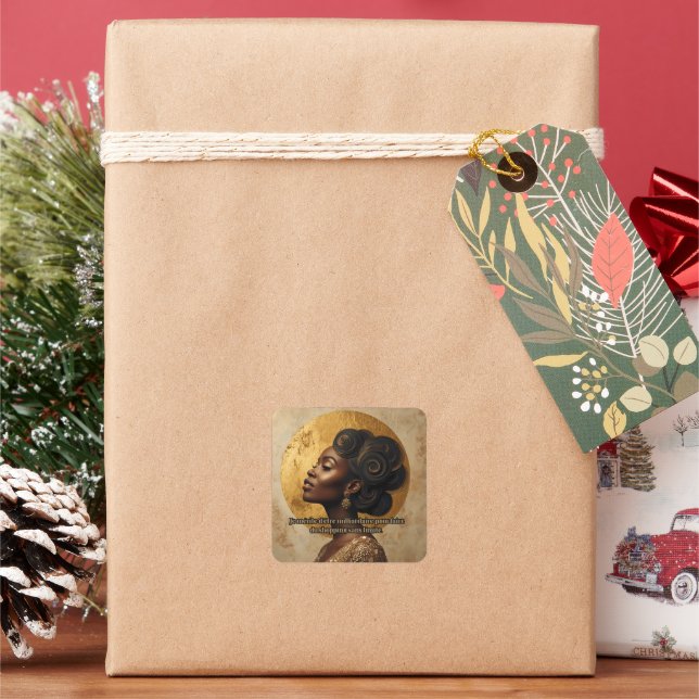 Wealth and Luxury Mindset Inspirational Print Square Sticker (Holiday)