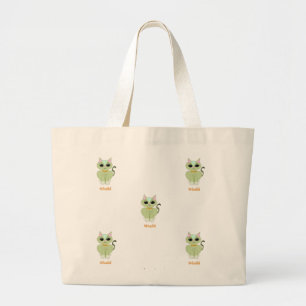 Wealth Cat Pattern Tote Bag