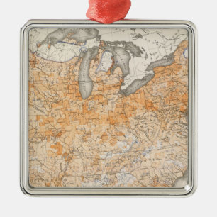 Wealth Distribution, Statistical US Lithograph Metal Tree Decoration