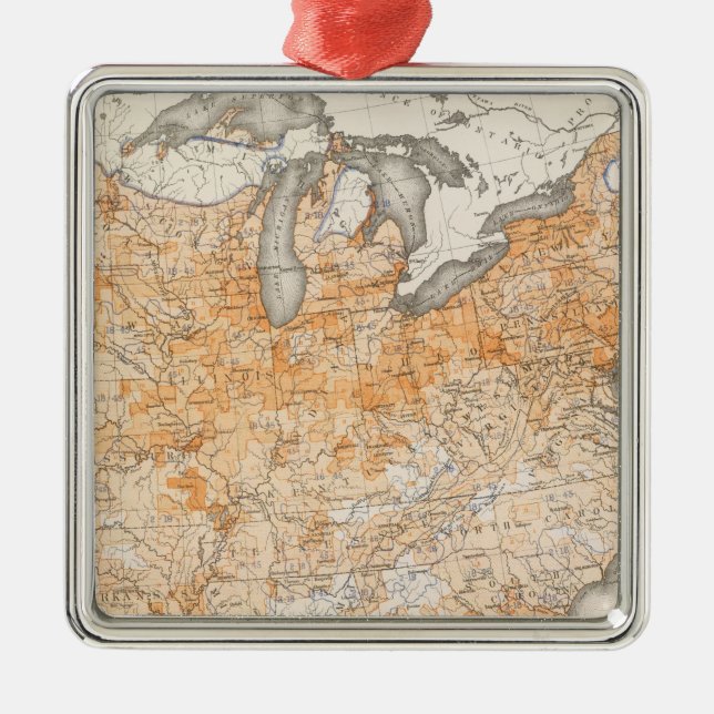 Wealth Distribution, Statistical US Lithograph Metal Tree Decoration (Front)