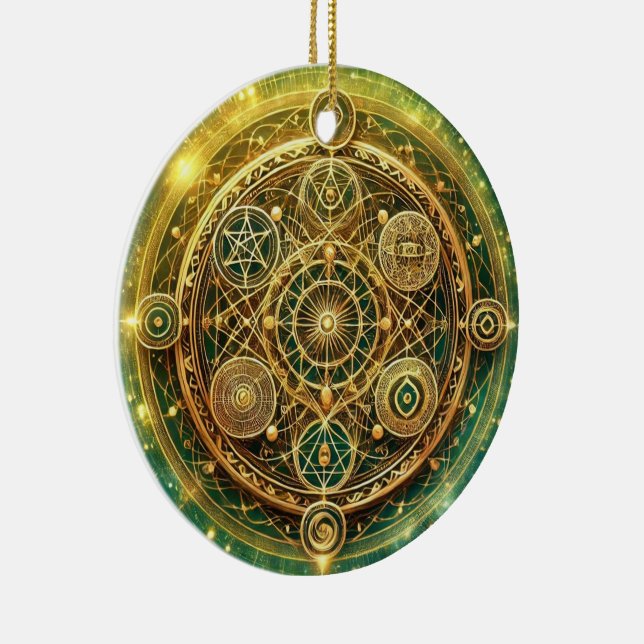 Wealth Flow Sigil Ceramic Tree Decoration (Right)
