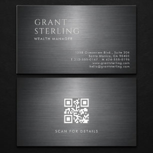 Wealth Manager Metallic QR Code Business Card