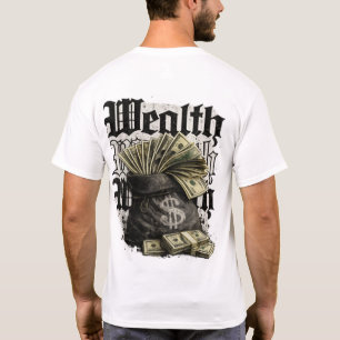 Wealth Money Bag Men's Back Print T-Shirt