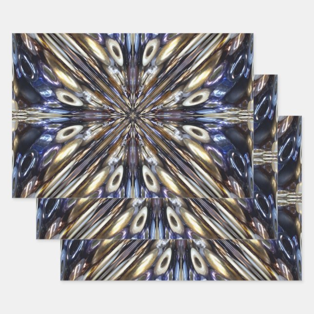 Wealth Of Seed Beading Abstract Pattern Wrapping Paper Sheet (Set)