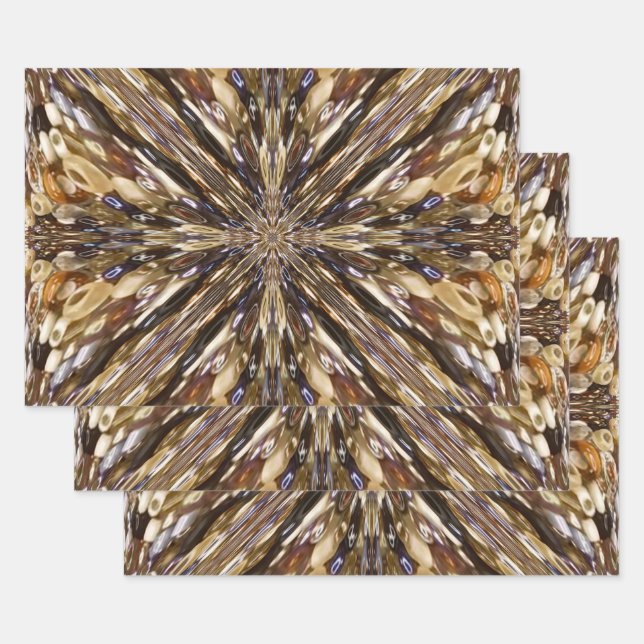 Wealth Of Seed Beads Abstract Pattern Wrapping Paper Sheet (Set)