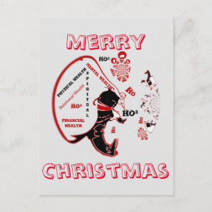 Wealthy Santa's Bag: Hohoho of Mental, Spiritual, Holiday Postcard