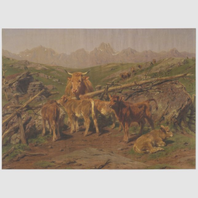 Weaning the Calves (by Rosa Bonheur) Tissue Paper (Front)