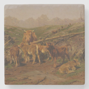 Weaning the Calves (Cow Farming) Stone Coaster
