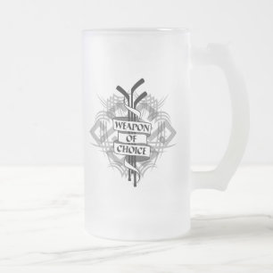 Weapon Of Choice (Hockey) Frosted Glass Beer Mug