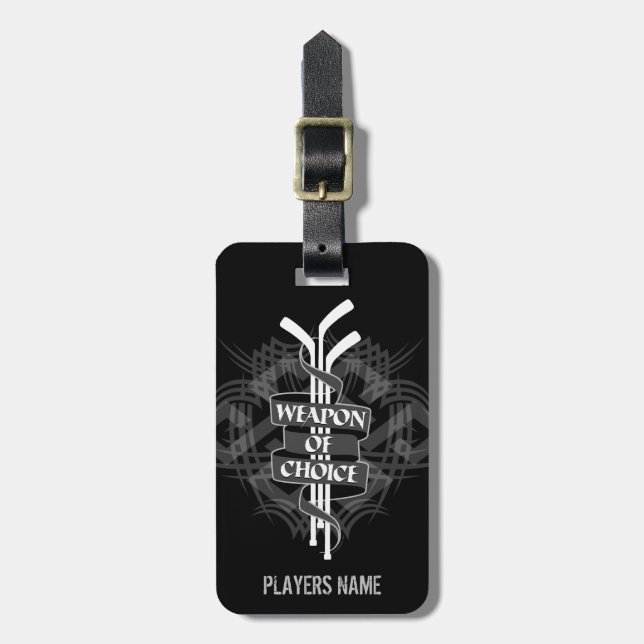 Weapon Of Choice (Hockey) Luggage Tag (Front Vertical)