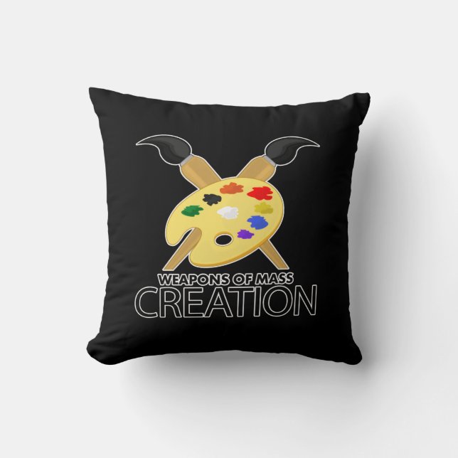 Weapons of mass creation cushion (Front)