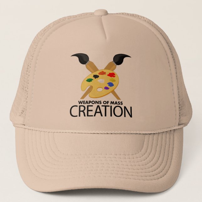 Weapons of mass creation trucker hat (Front)