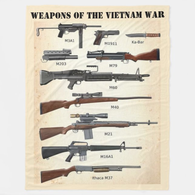WEAPONS of the VIETNAM WAR Fleece Blanket (Front)