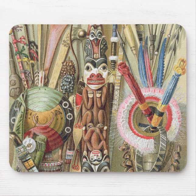 Weaponsutensils and ornaments of AmericanIndians Mouse Mat (Front)