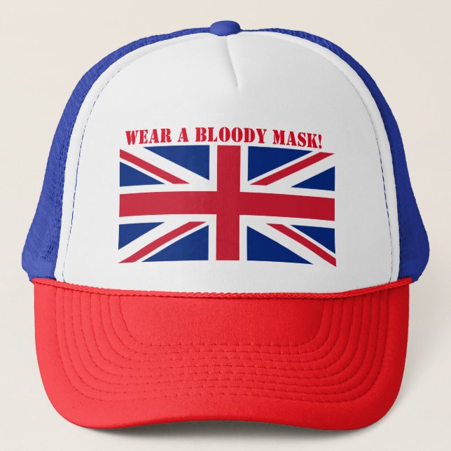 WEAR A BLOODY MASK! TRUCKER HAT (Front)