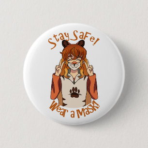 Wear a Mask! 6 Cm Round Badge