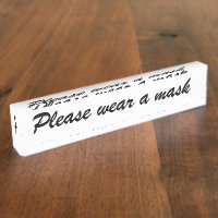 Wear a mask, black and white elegant script