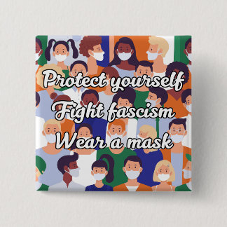 Wear a Mask Bright Style 15 Cm Square Badge
