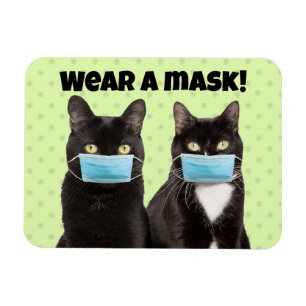 Wear a Mask Cute Cat in Coronavirus Face Masks Magnet