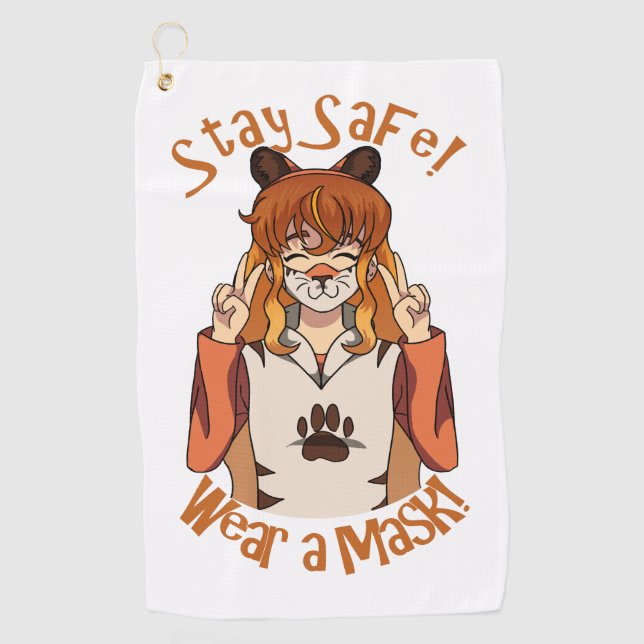 Wear a Mask! Golf Towel (Front)