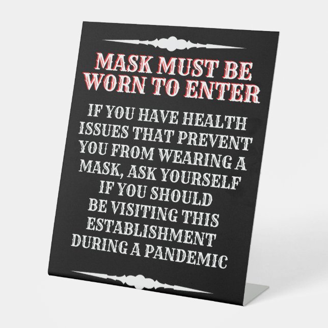 Wear A Mask Message Pedestal Sign (Front)