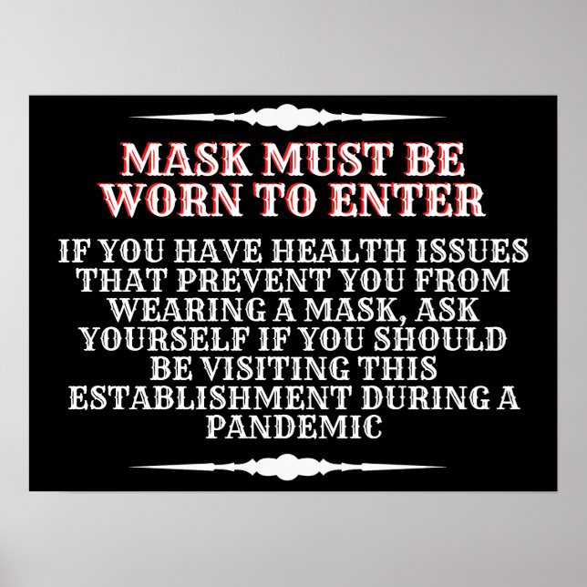Wear A Mask Message Poster (Front)