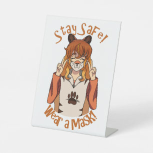 Wear a Mask! Pedestal Sign
