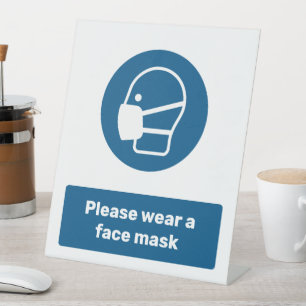 Wear a mask pedestal sign