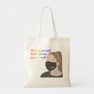 Wear a Mask Rainbow Style Tote Bag