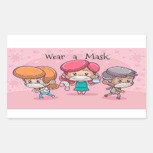 Wear a Mask Rectangular Sticker