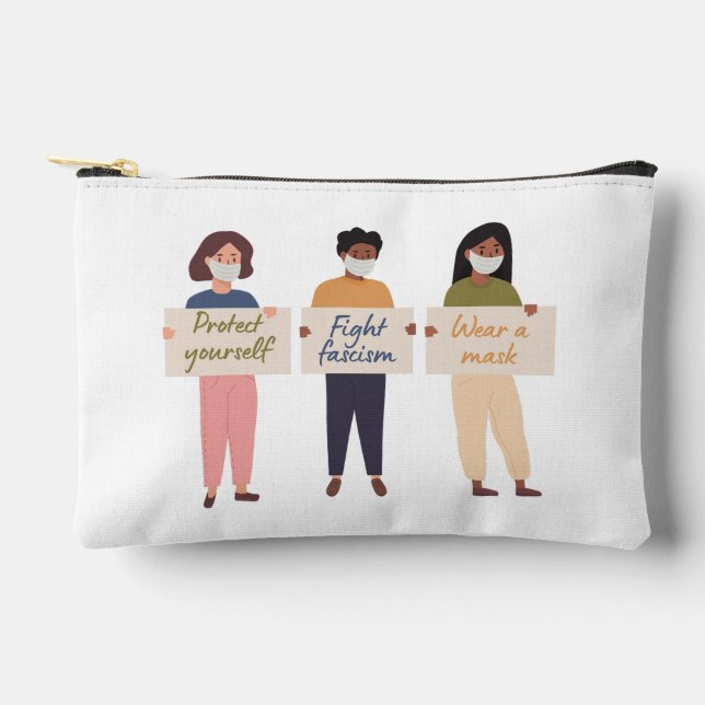 Wear a Mask Sign Style Accessory Pouch (Front)