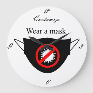 Wear a Mask Thunder_Cove Large Clock