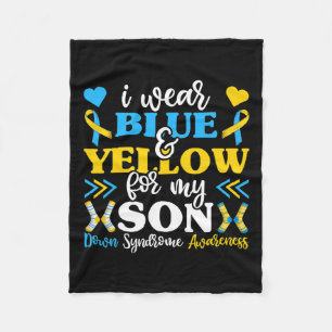 Wear Blue And Yellow For My Son Mum Dad Fleece Blanket