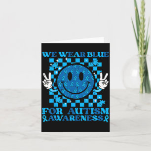 Wear Blue Autism Awareness Smile Peace ASD Men Card
