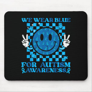 Wear Blue Autism Awareness Smile Peace ASD Men Mouse Mat