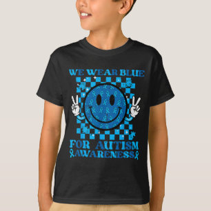 Wear Blue Autism Awareness Smile Peace ASD Men T-Shirt