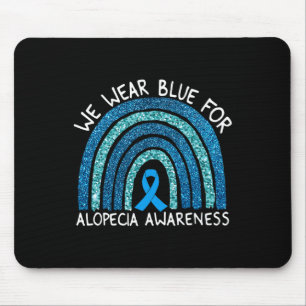 Wear Blue For Alopecia Awareness Rainbow Gift Mouse Mat