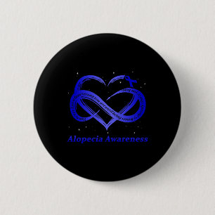 Wear Blue For Alopecia Awareness Warrior 6 Cm Round Badge