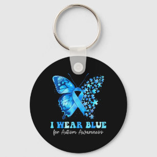 Wear Blue for Autism Awareness Butterfly Infinity Key Ring