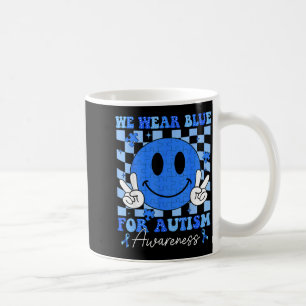 Wear Blue for Autism Awareness Smile Face Autistic Coffee Mug