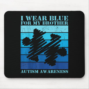 Wear Blue For Brother Autistic Kids Au Awareness Mouse Mat