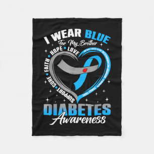 Wear blue for brother diabetes awareness blue fleece blanket