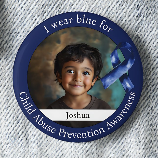 Wear Blue for Child Abuse Prevention Awareness 6 Cm Round Badge (Creator Uploaded)