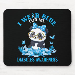 Wear Blue For Cute Panda Flowers Diabetes Mouse Mat