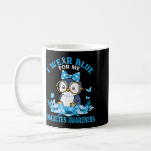 Wear Blue For Cute Penguin Flowers Diabetes Coffee Mug