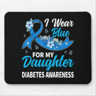 Wear Blue For Daughter Diabetes Awareness Graphic Mouse Mat
