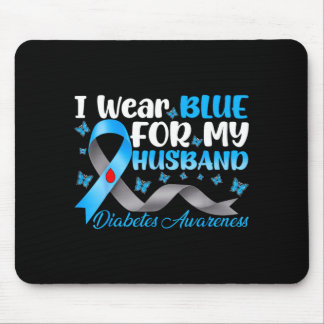 Wear blue for husband diabetes awareness blue mouse mat