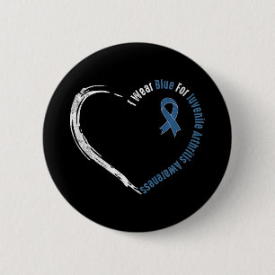 Wear Blue For Juvenile Arthritis Awareness Heart R 6 Cm Round Badge